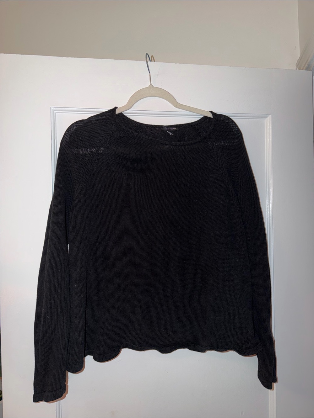 Eileen Fisher Black Knit Crewneck Pullover